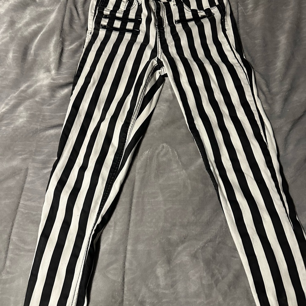 Blackheart Monochrome Striped Pants